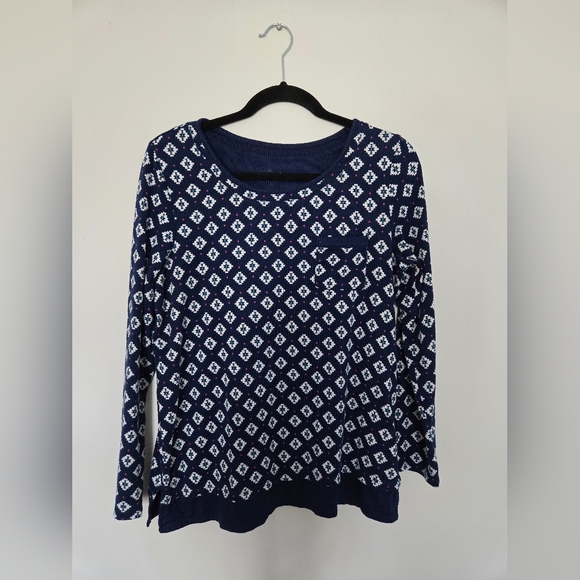 Cuddle Duds Pajama Set S Blue Layers Fair Isle Long Sleeve Jogger Pants Soft - Picture 3 of 13